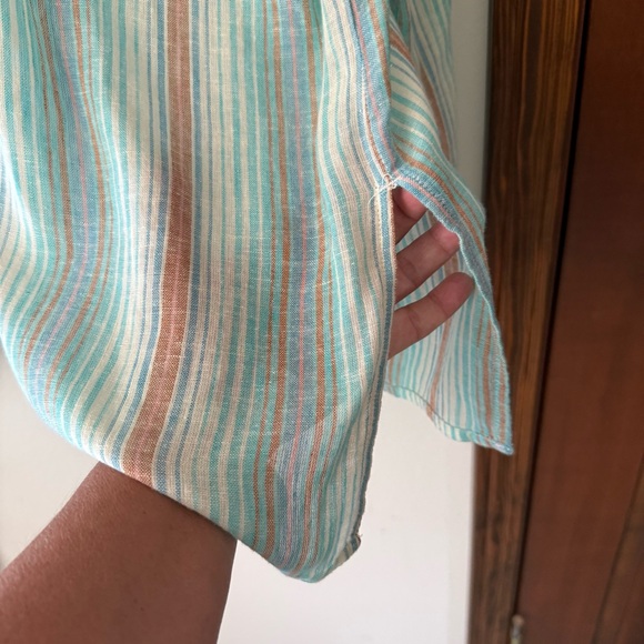 Rails Brielle Linen Long Sleeve Front Ties Blouse in Seaview Stripe Sz S‎ - Picture 7 of 11